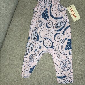 Cat & Jack Pink Bodysuit with Blue Fruit Print